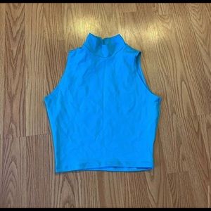 Blue athletic crop top